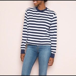 Brandy Melville Gretchen Top-Navy and White